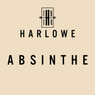 Beige background with Harlowe 1914 Absinthe text and logo