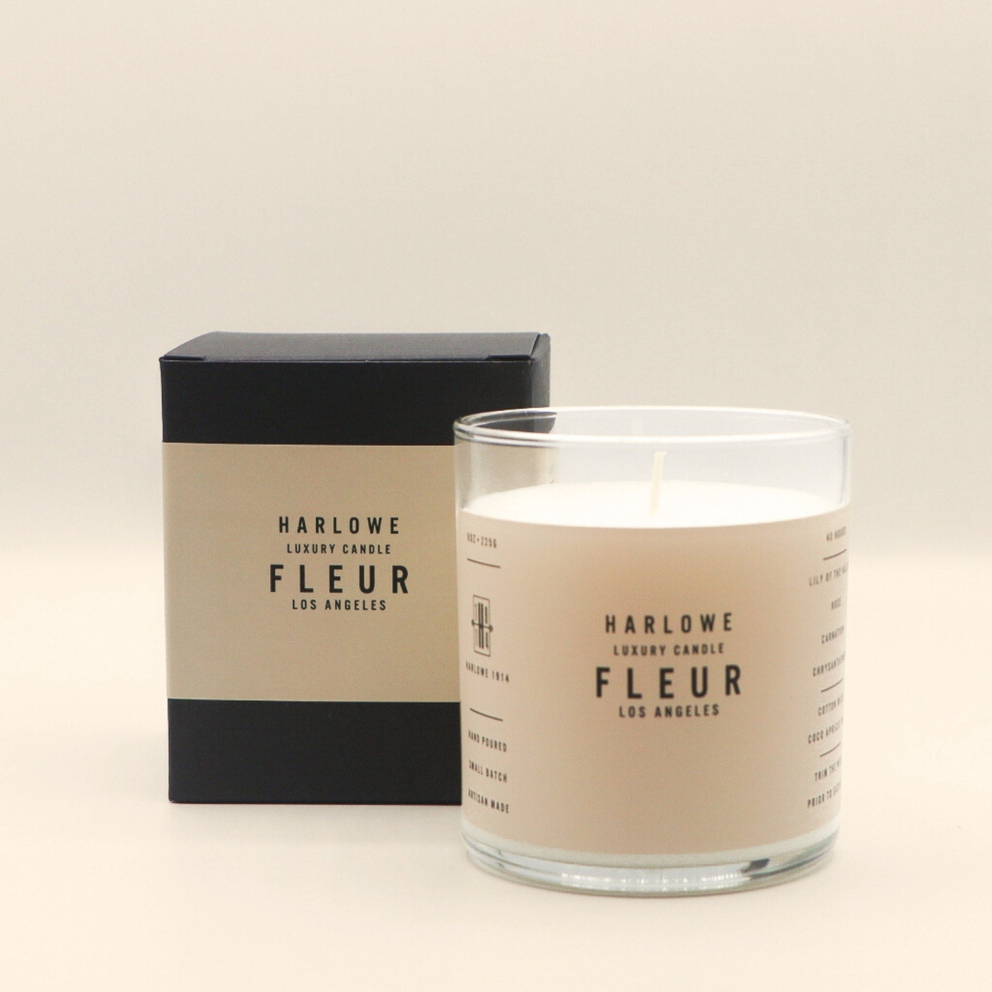Harlowe Fleur candle with matte black box