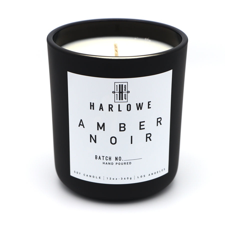 Amber noir 12 ounce soy candle 