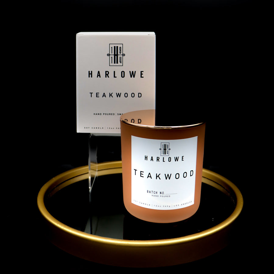 Luxurious Golden Teakwood 11oz Classic Candle